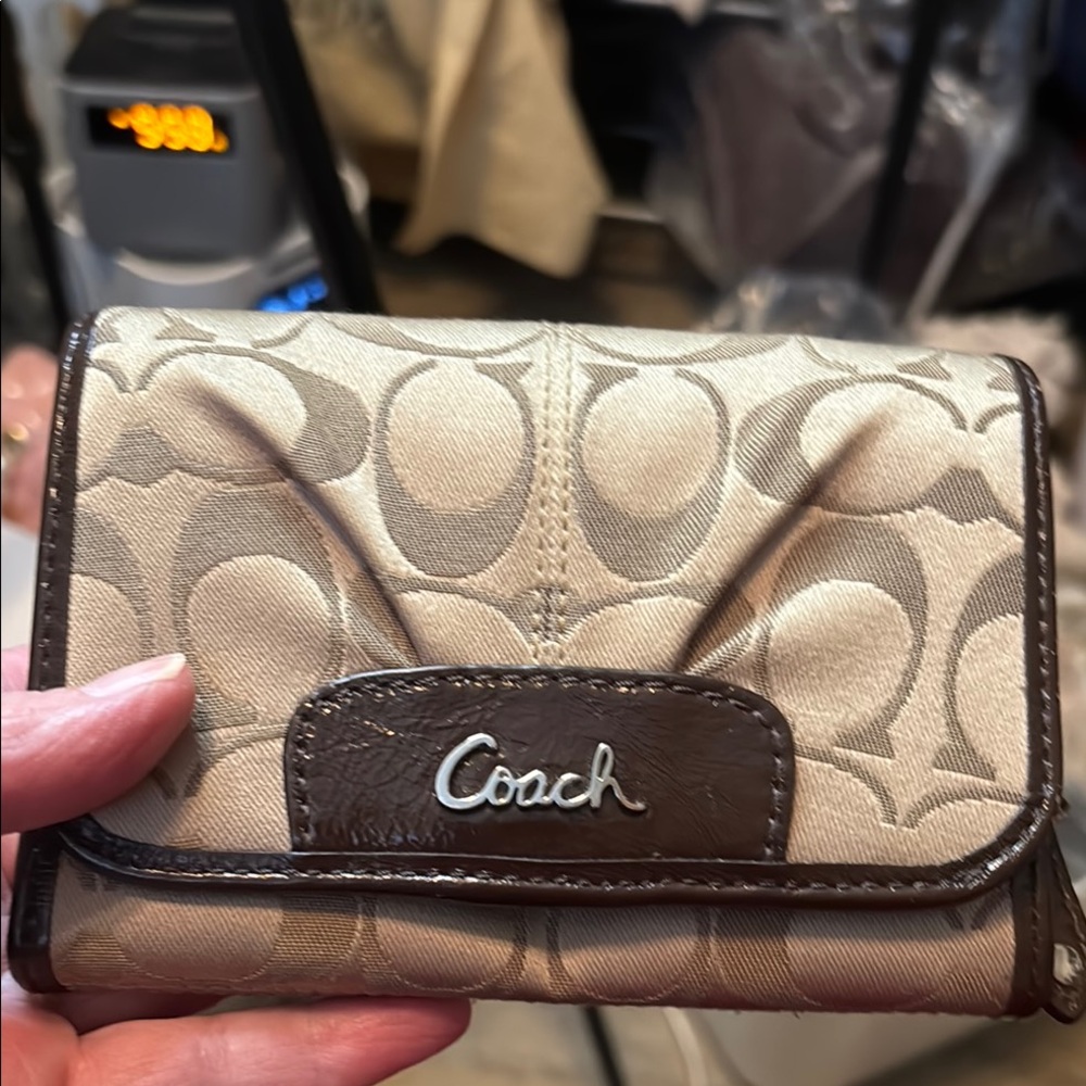 Coach Beige and Brown Wallet